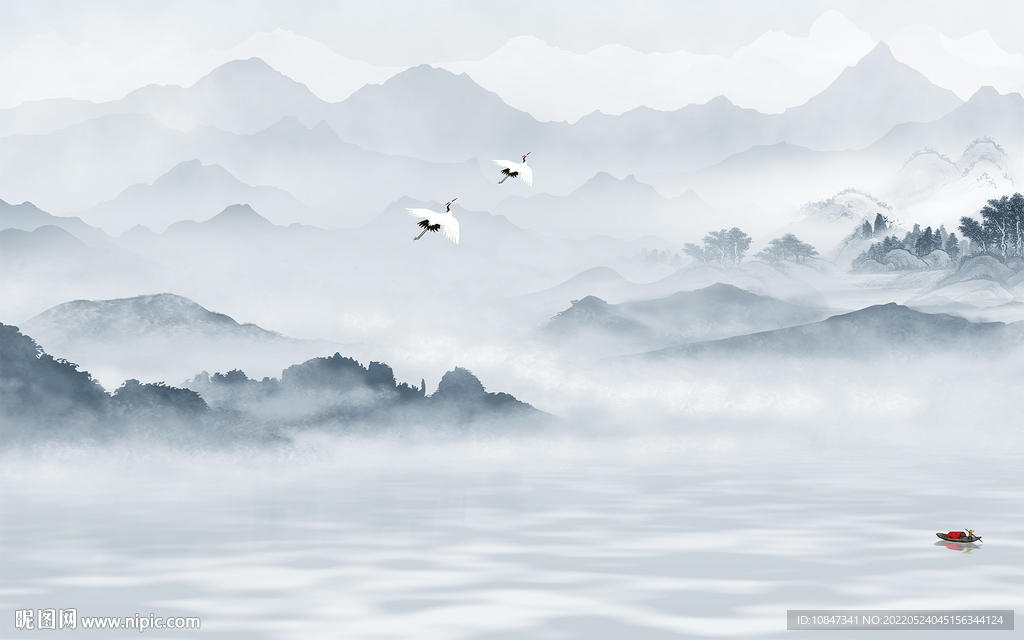 爆款简约意境山水 TIF分层