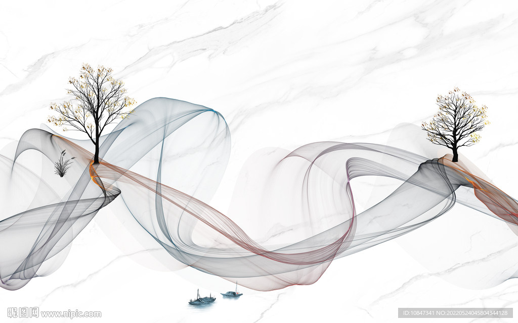 最新简约意境山水 TIF分层