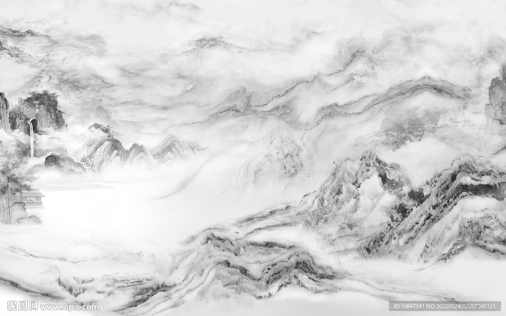 石纹简约意境山水 TIF分层