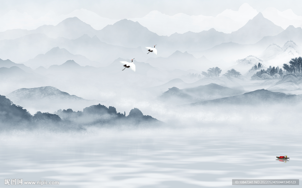 中式 简约意境山水 TIF分层