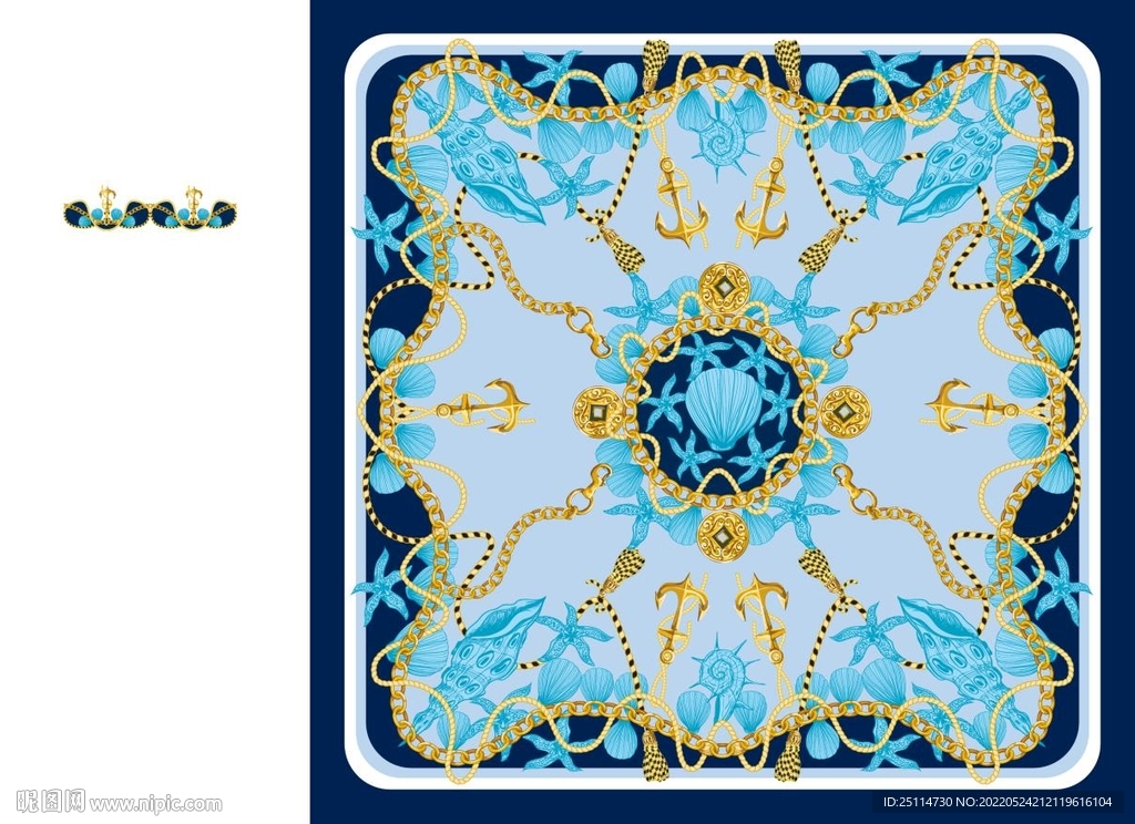 贝壳海星海螺链子方巾