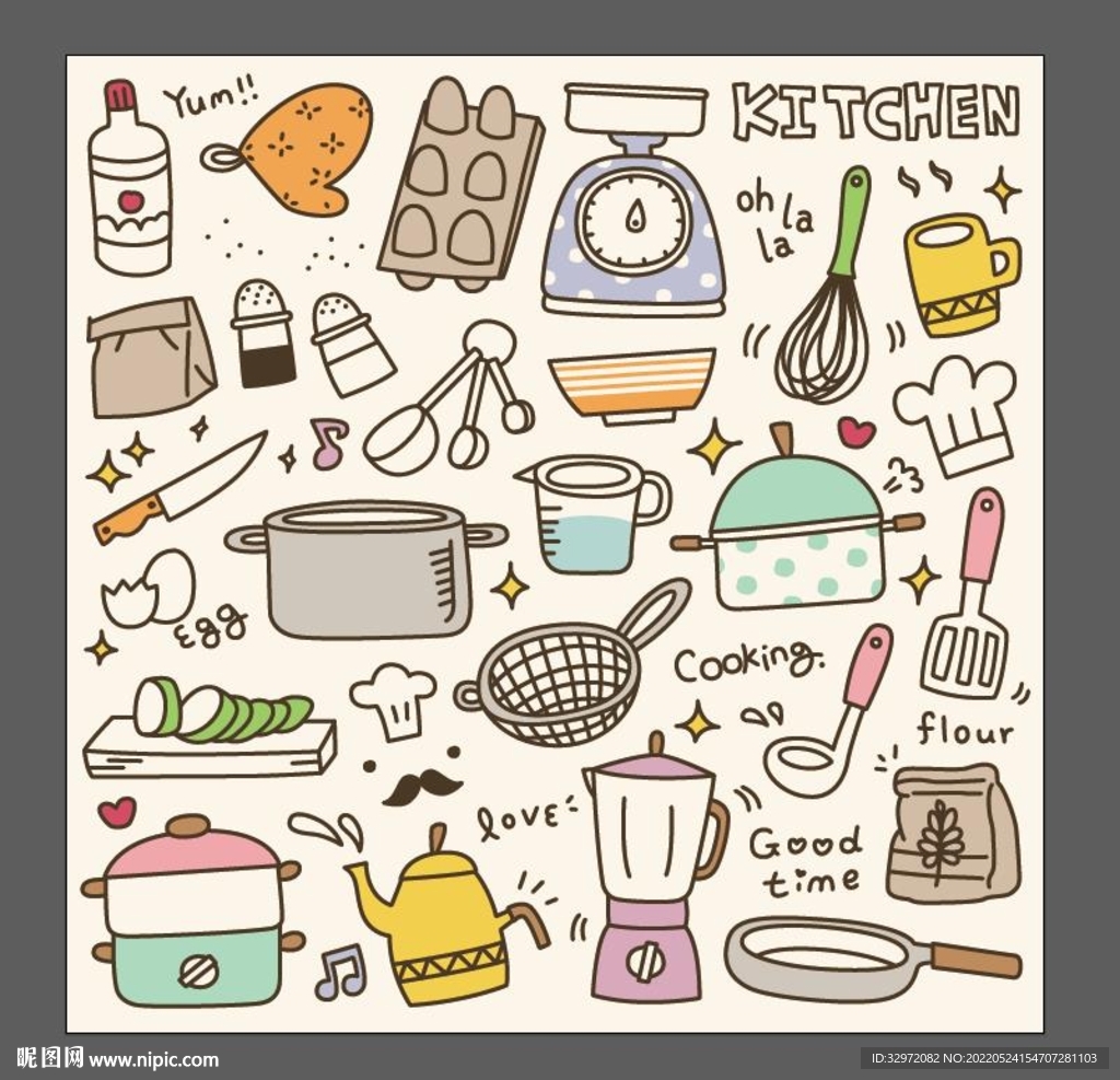 可爱卡通厨房用具