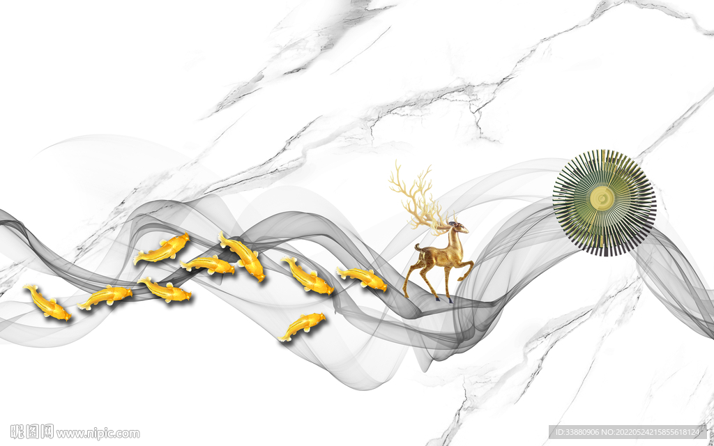 爵士白简约高端山水 tif分层