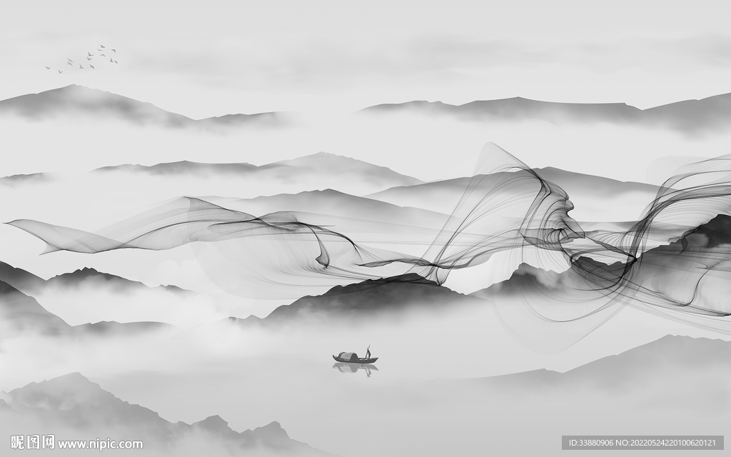 别墅简约高端山水 tif分层