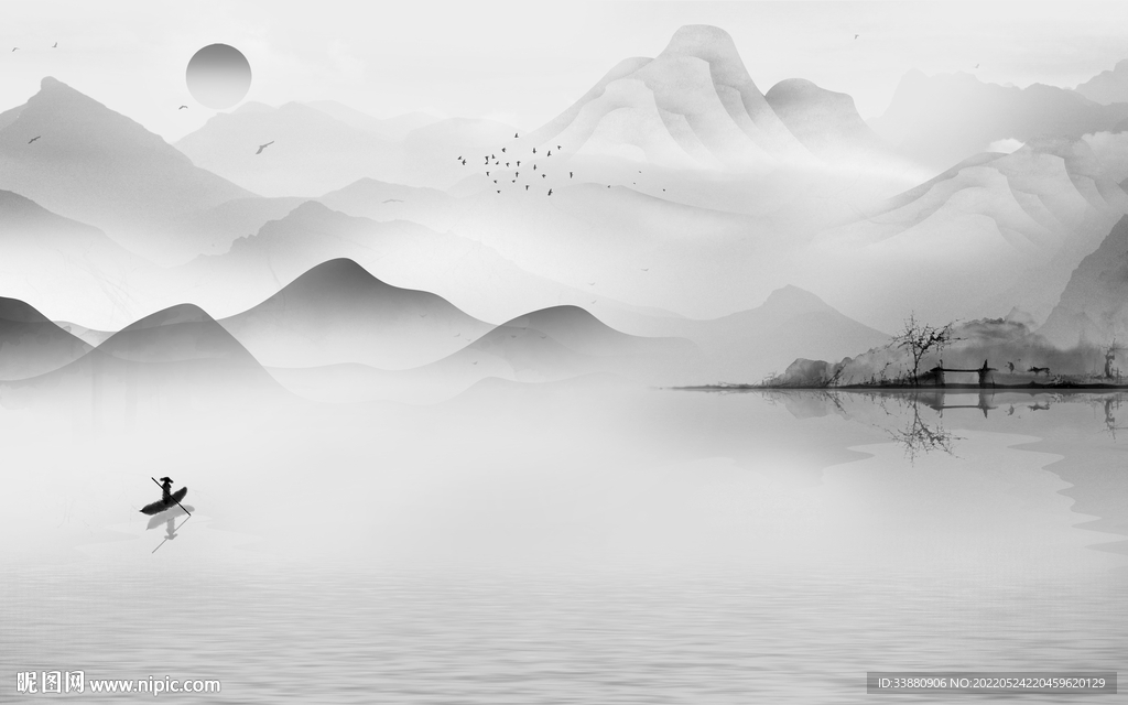 新品简约高端山水 tif分层