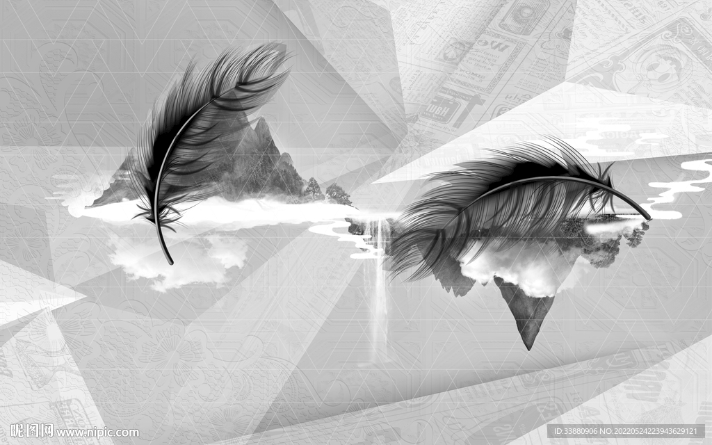 新品灰色无框画 TIF分层 