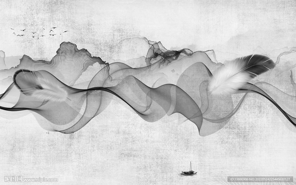 新款灰色无框画 TIF分层 