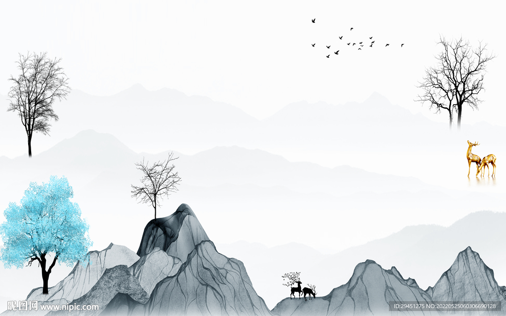 新上架现代风景山水 Tif分层