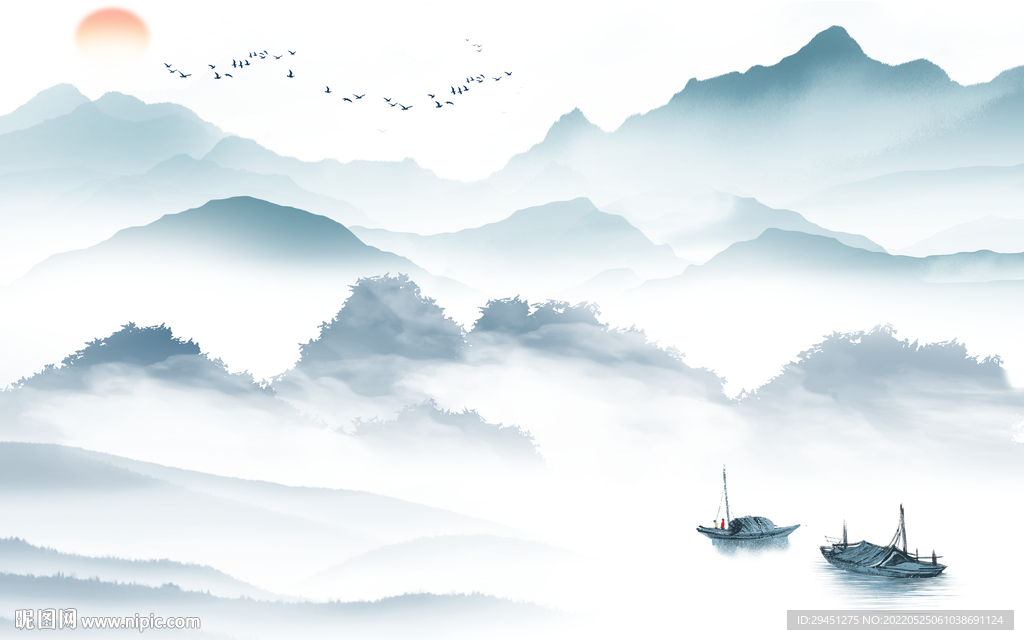 水墨o客厅大气山水 TIf分层