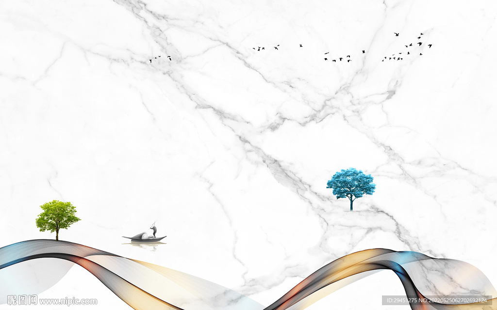 背景墙中式客厅画 TiF分层