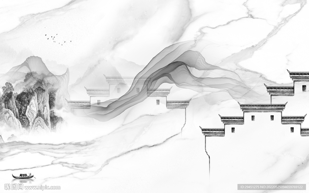 徽派 高端灰色背景 tif分层