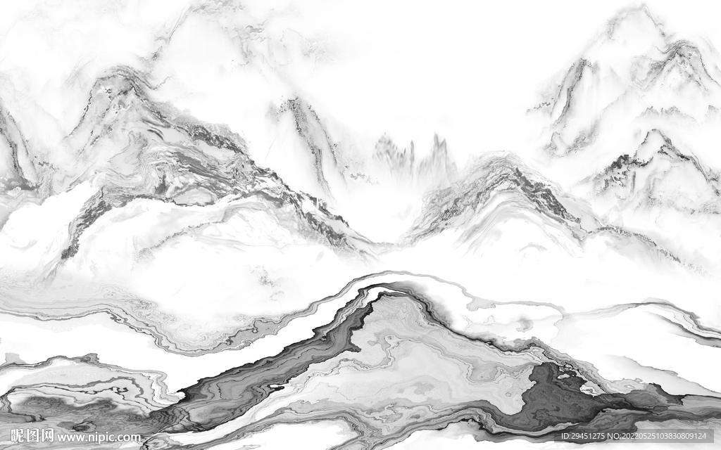 大理石中式客厅山水 TiF分层