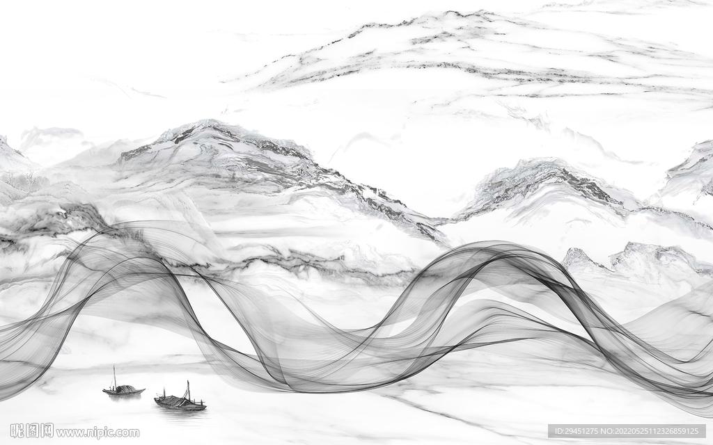 电视 客厅大气山水 TIf分层