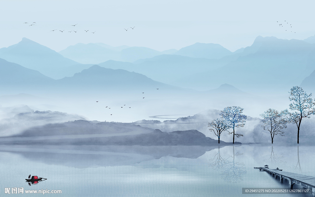 大气中式高清山水 TIf分层