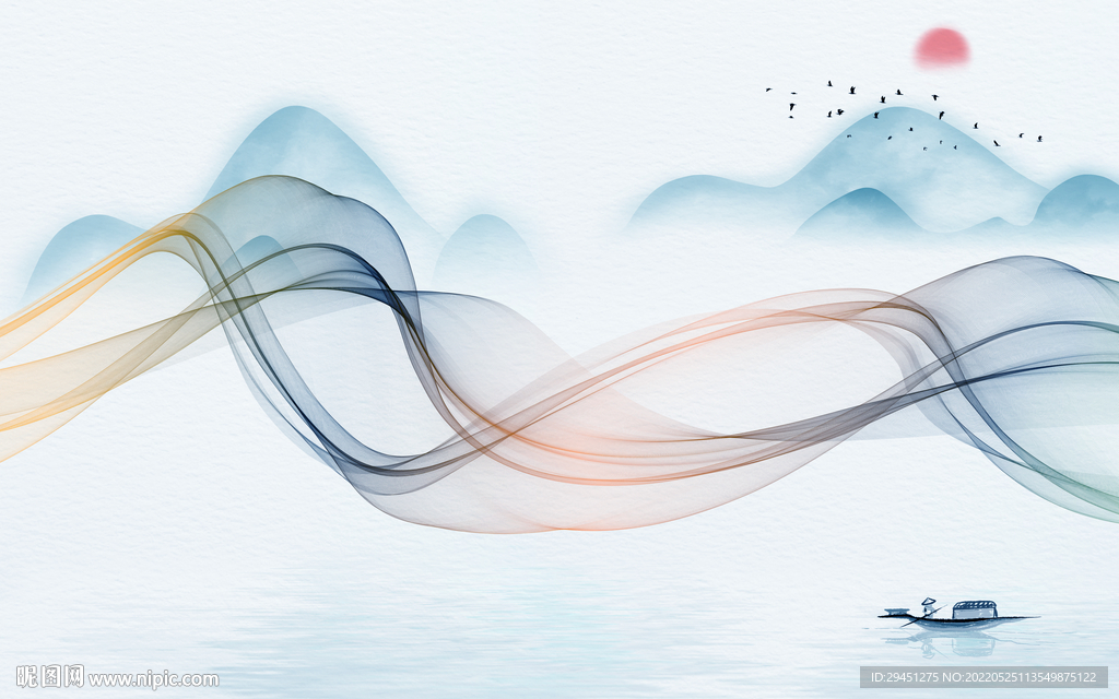 新上架客厅大气山水 TIf分层