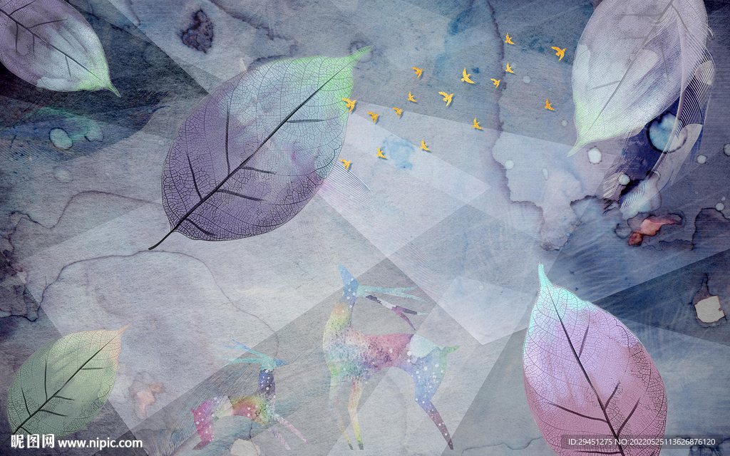 现代 欧式奢华墙画 TIF分层