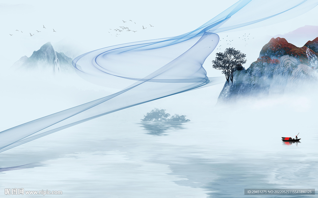 人气 新款客厅山水 Tif分层