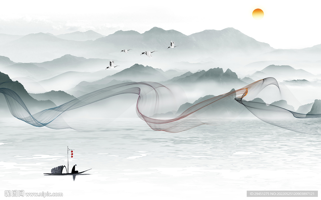 高清客厅大气山水 TIf分层