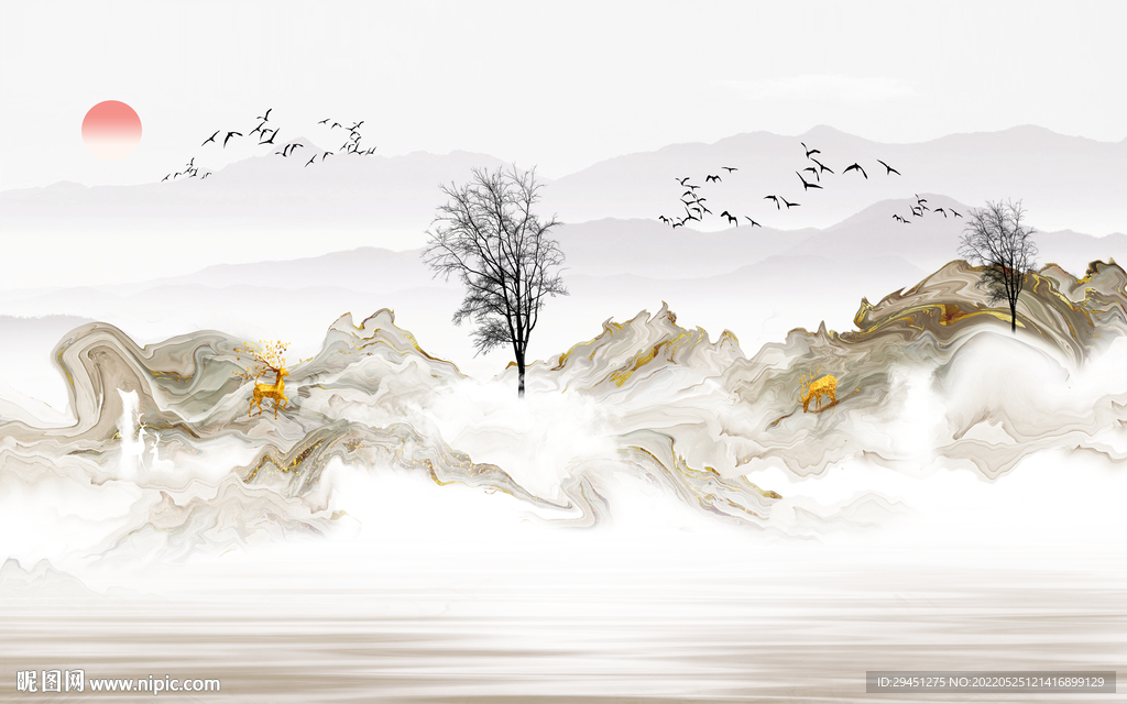 新中式高清山水 TIf分层