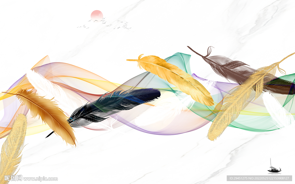 无框欧式奢华墙画 TIF分层