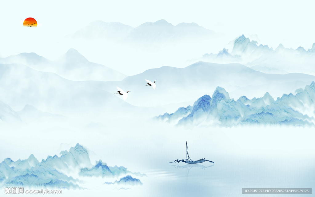 爆款高清现代山水 TIF分层