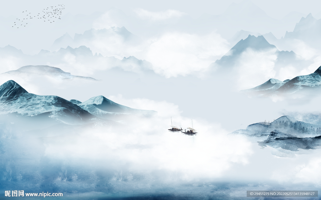 高端 高清现代山水 TIF分层