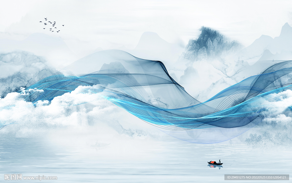 大气客厅简约山水 TIf分层