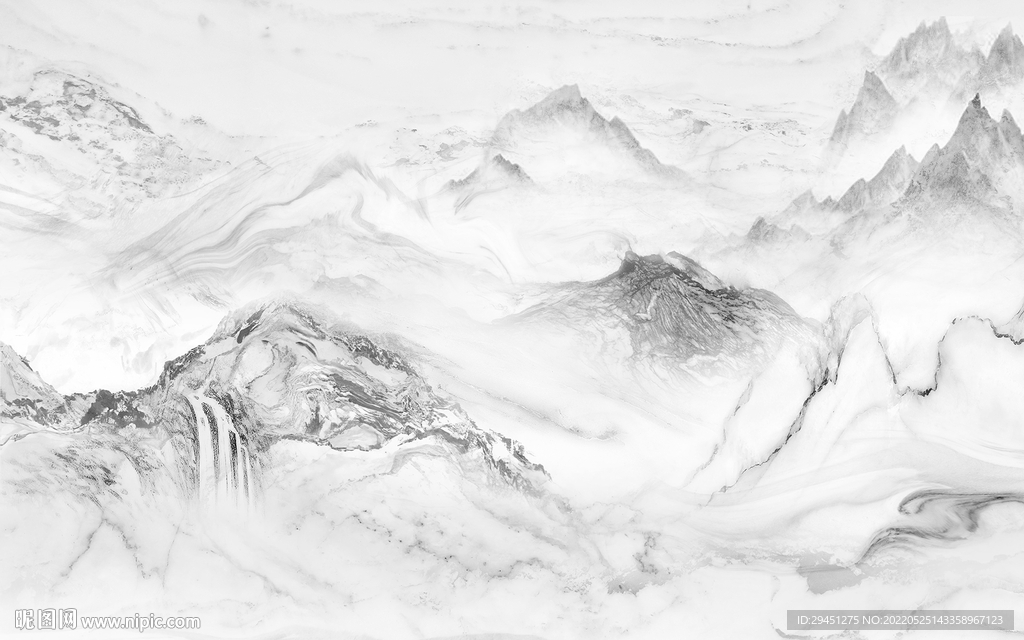 背景墙新款客厅山水 Tif分层