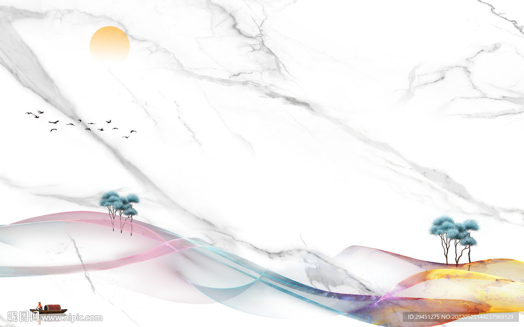 爵士白新款客厅画Tif分层