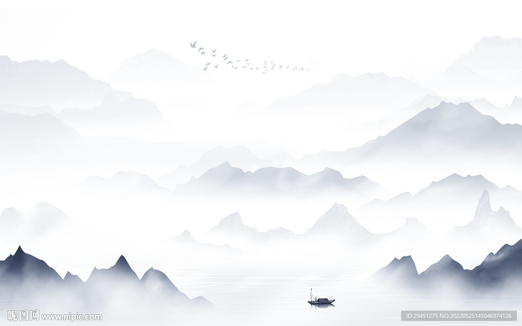 新中式新款客厅山水 Tif分层