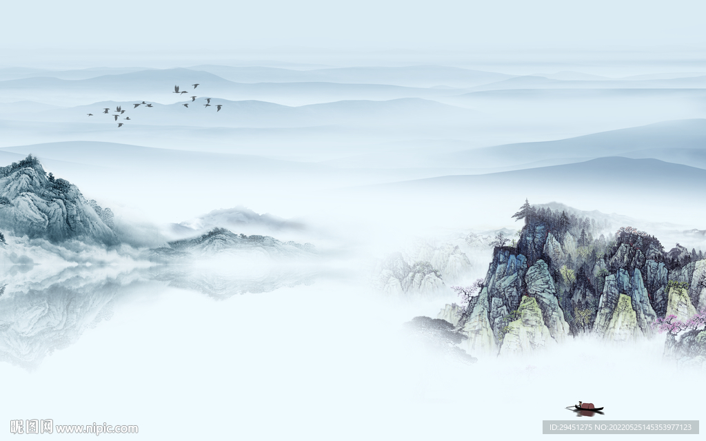 高雅 客厅大气山水 TIf分层