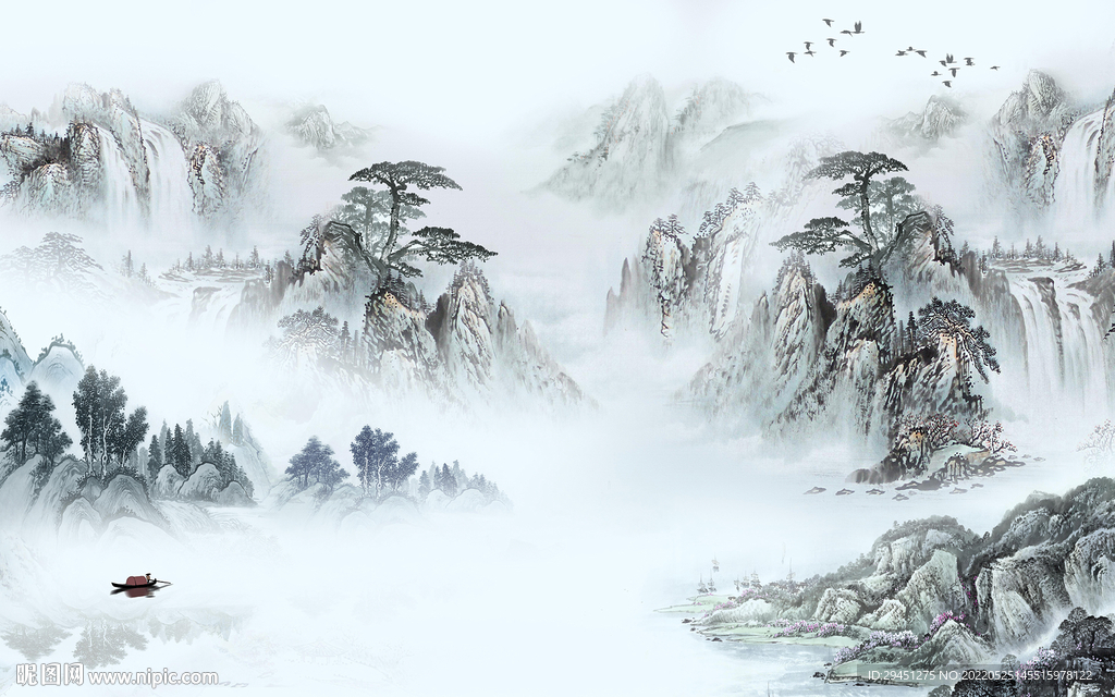 最新客厅简约山水 TIf分层