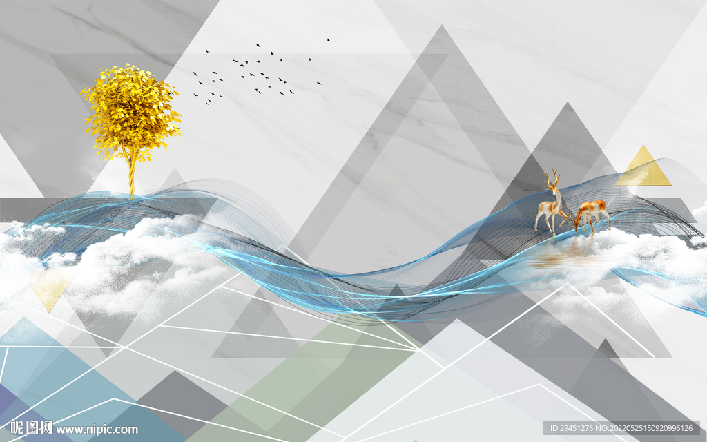 豪华欧式奢华墙画 TIF分层