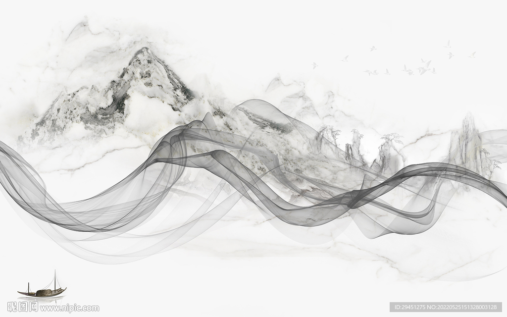 石纹 新款客厅山水 Tif分层