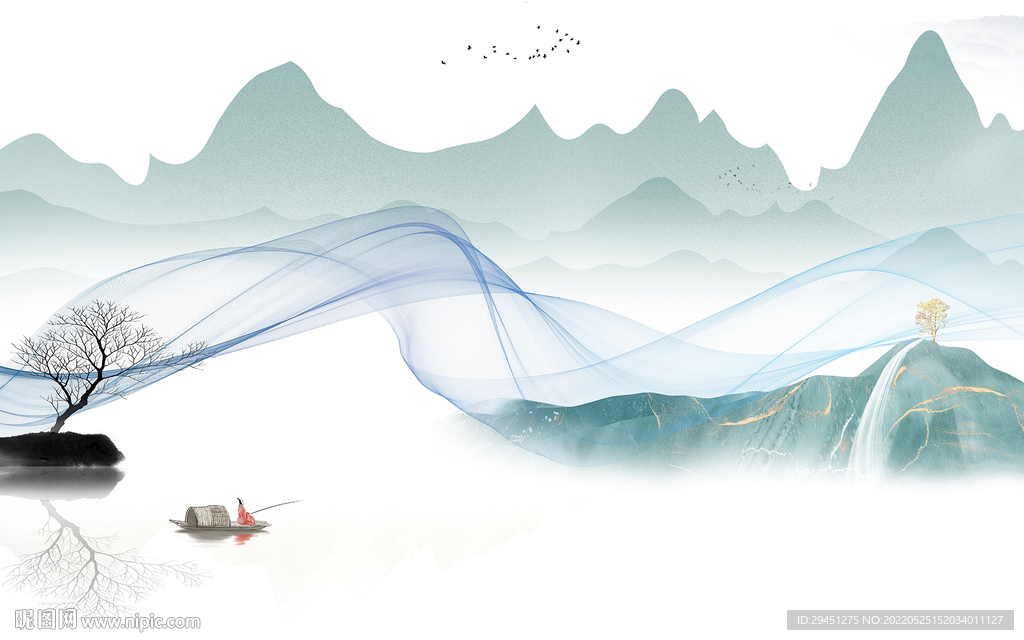 高清客厅简约山水 TIf分层