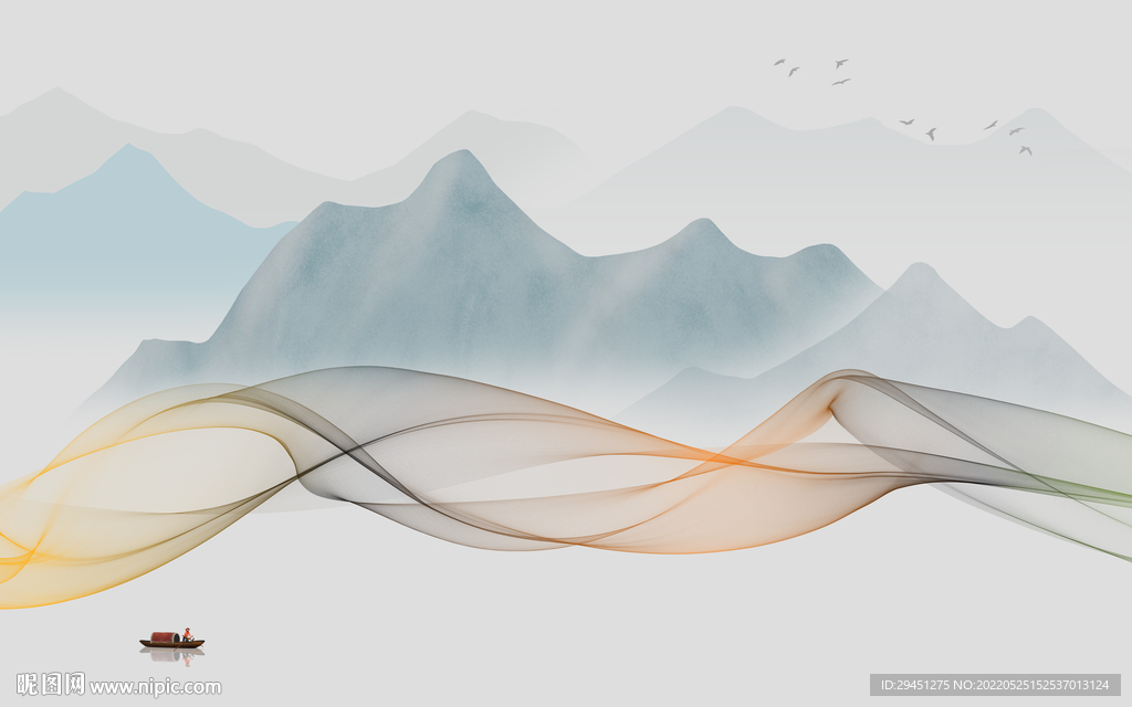新上架现代客厅山水 Tif分层