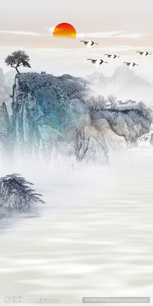 无框画中式新款玄关 Tif分层