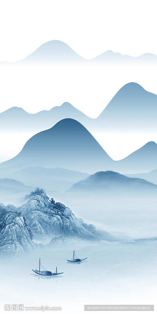 蓝色中式新款玄关 Tif分层