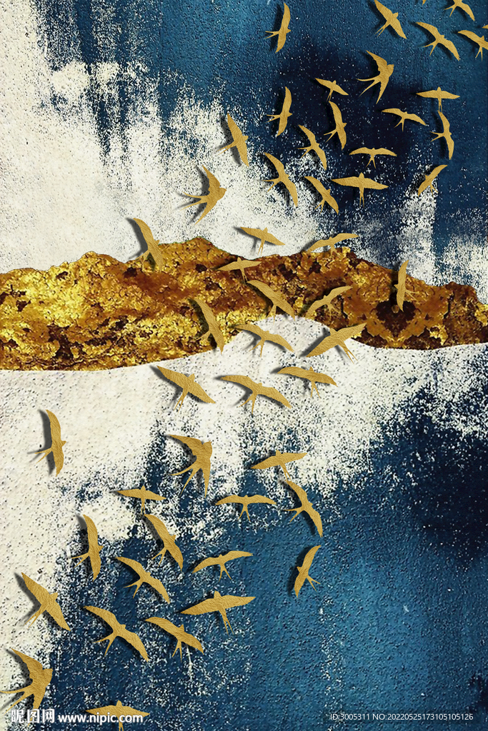 装饰画 抽象油画 鸟