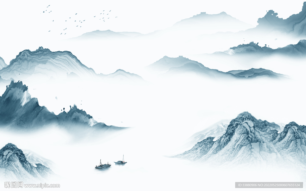 高清简约人气山水 tif分层