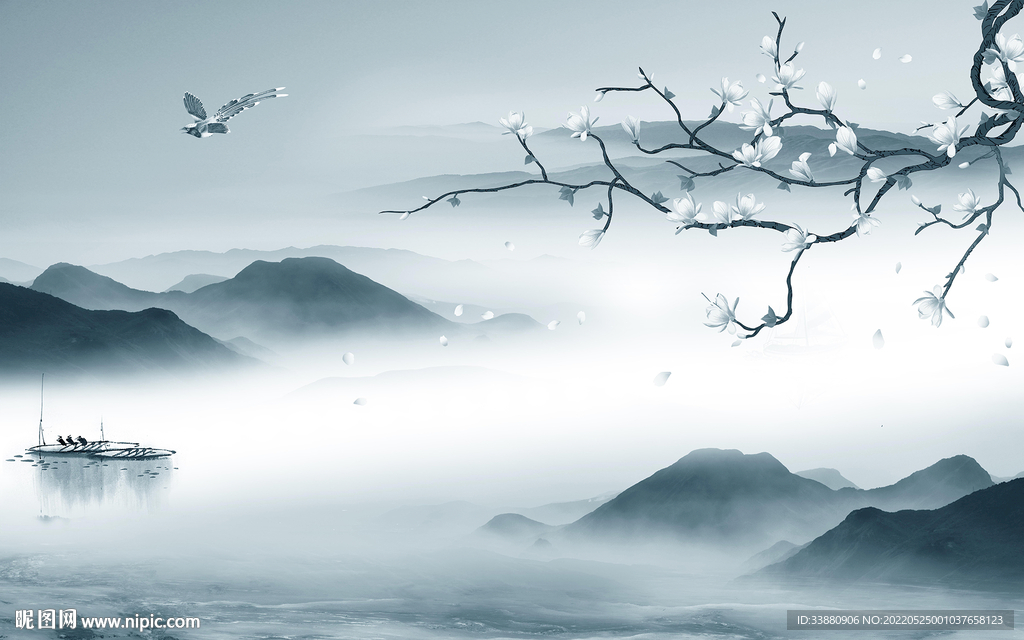 新上架现代意境山水 tif分层