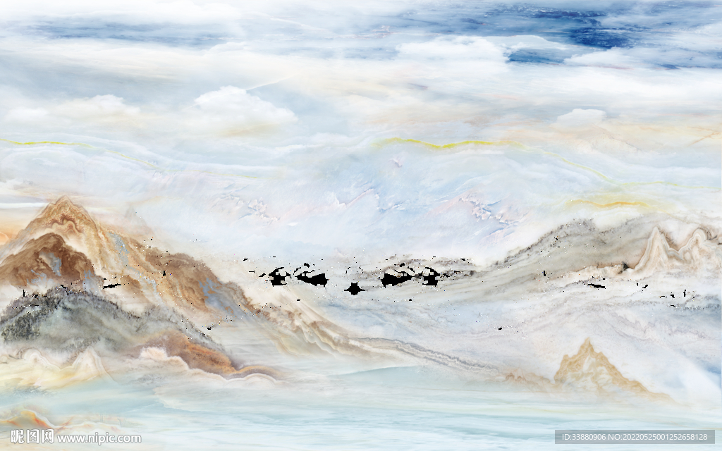 石纹现代意境山水 tif分层