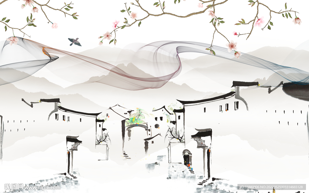 江南 现代意境山水 tif分层