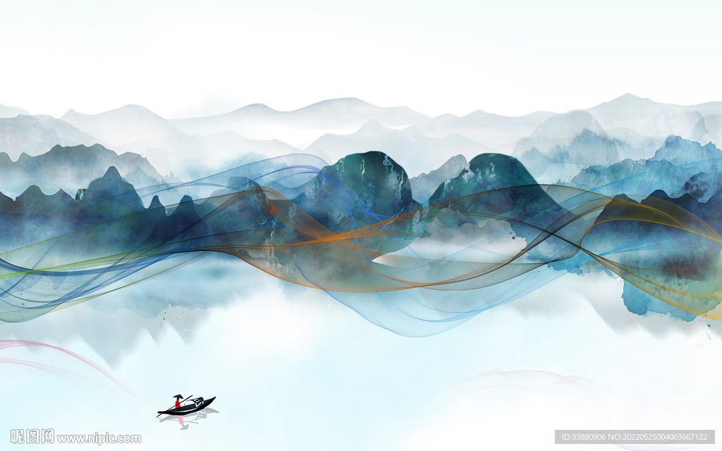 高清 现代意境山水 tif分层