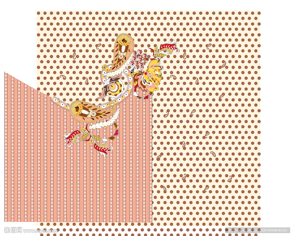 腰果圆点花纹大牌方巾