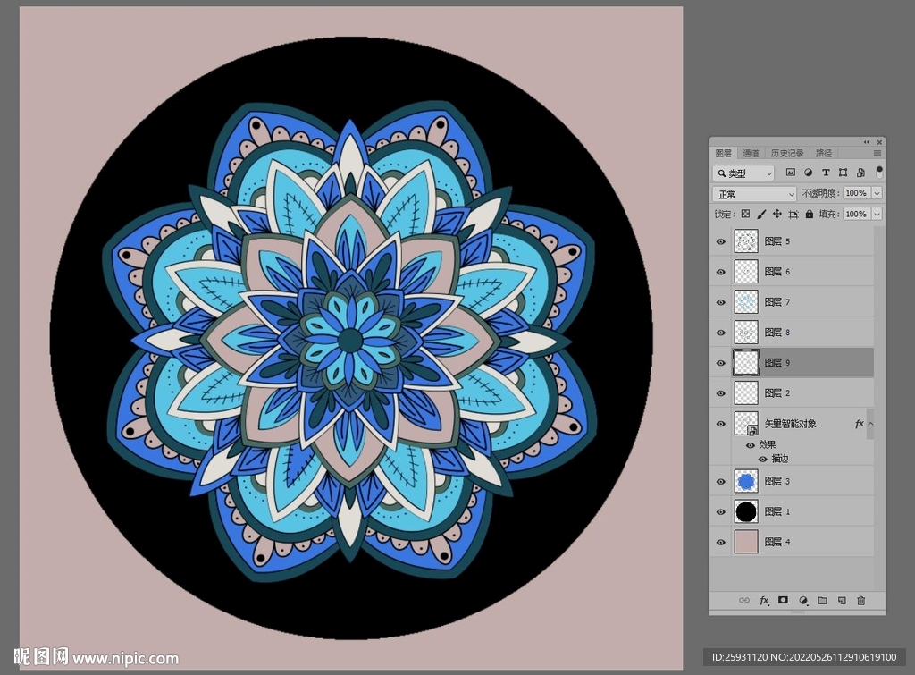 抽象民族花卉花瓣花纹地毯印花
