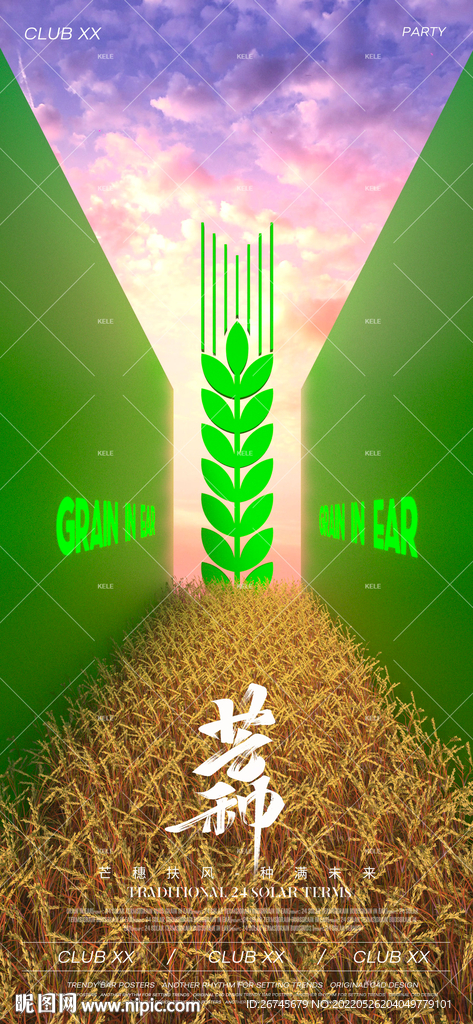 芒种节气酒吧夜店海报