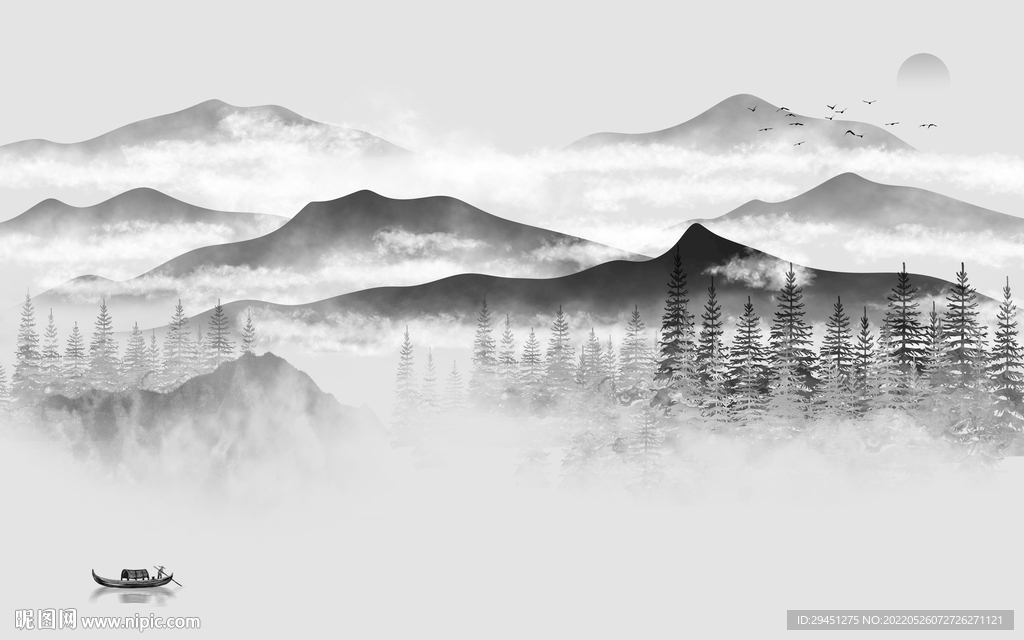 电视爆款现代山水 tif分层