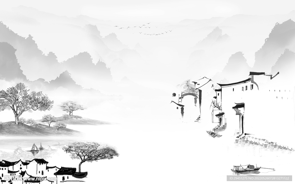 江南山水电视背景 tif分层