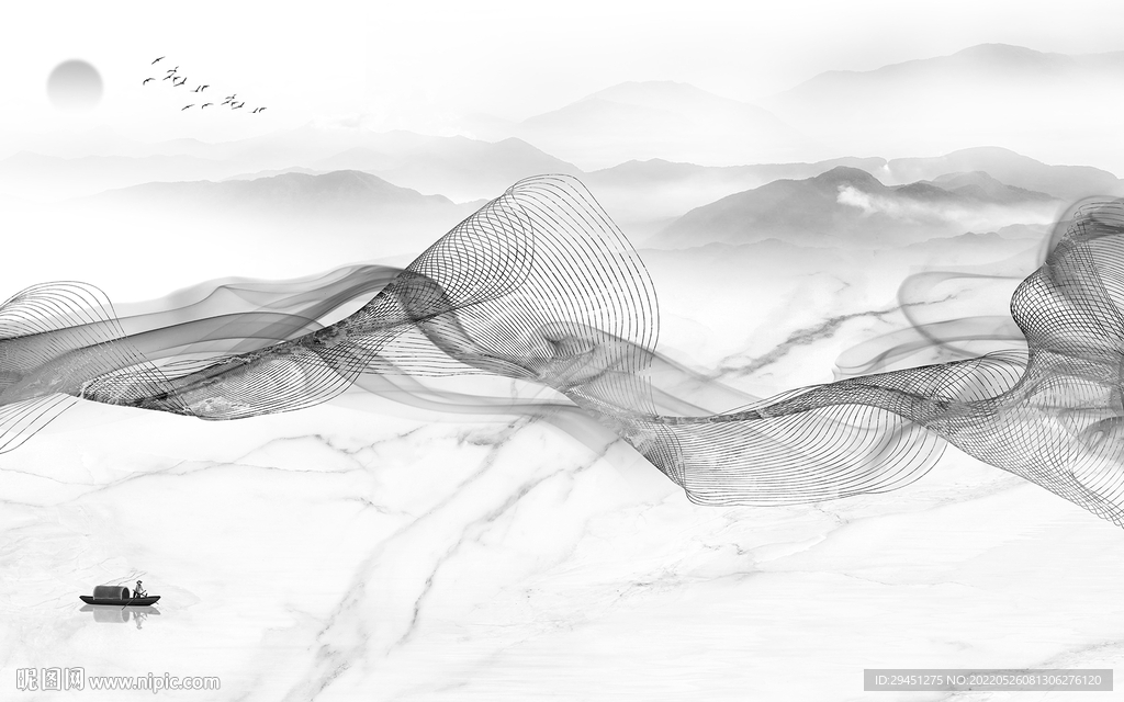 高端 极简灰色墙画 tif分层